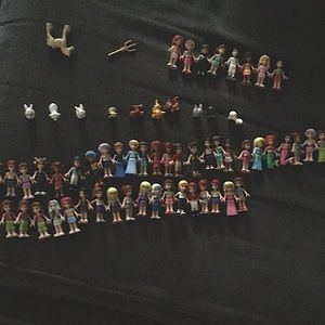 60 lego and friends characters, ten lego animals